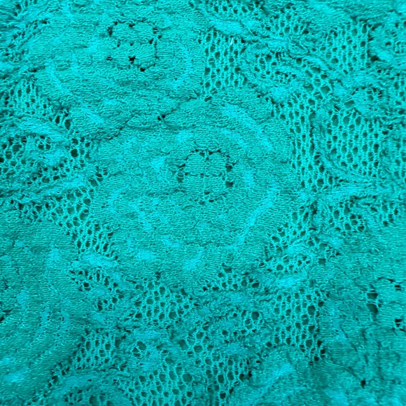 Anthropologie Maeve Floral Lace Midi Skirt size Small Green Turquoise Teal - Picture 5 of 16